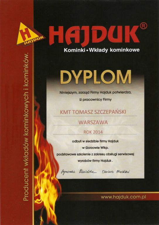 szkolenie, dyplom Hajduk